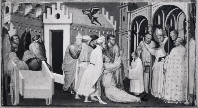 Electa — Starnina Gherardo - sec. XV - Sant'Ugo di Lincoln libera un indemoniato — insieme